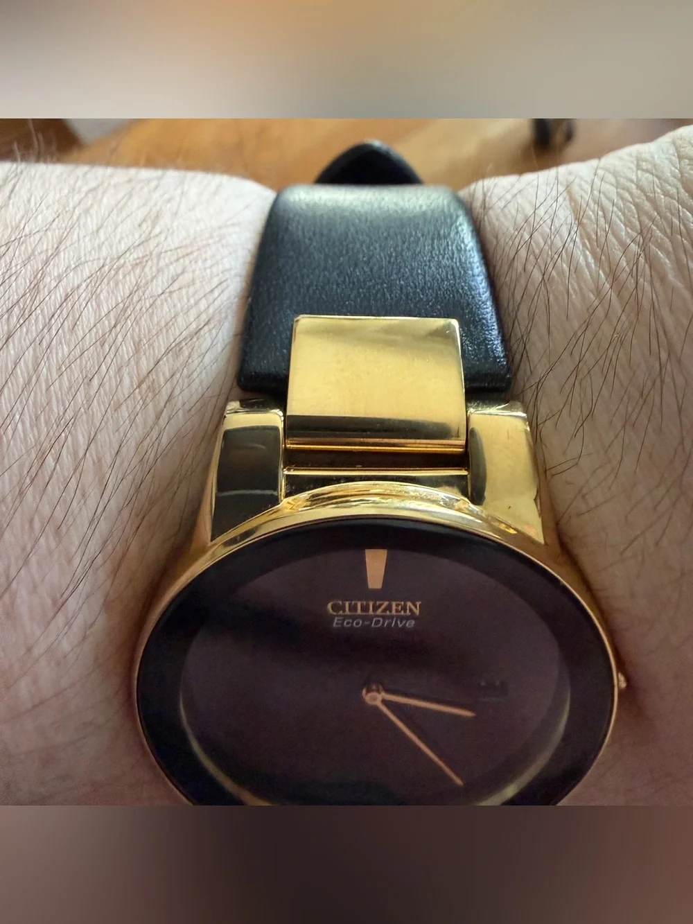 Citizen Men's Eco-Drive Modern Eco Axiom Watch 40mm Gold Tone Genuine Leather